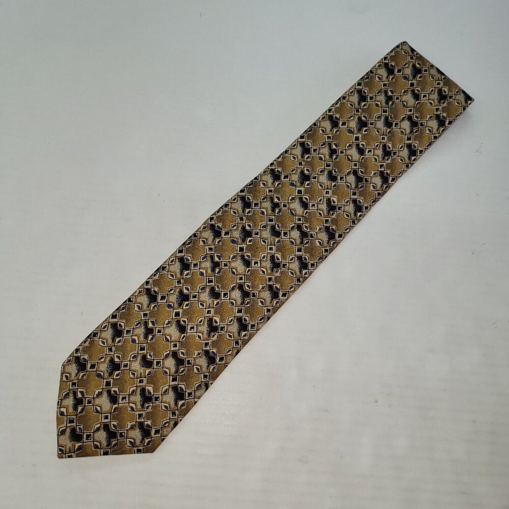 Bespoke By Robert Talbott Tie Mens Geometric Necktie Italian‎ Silk Made In USA - Picture 2 of 7